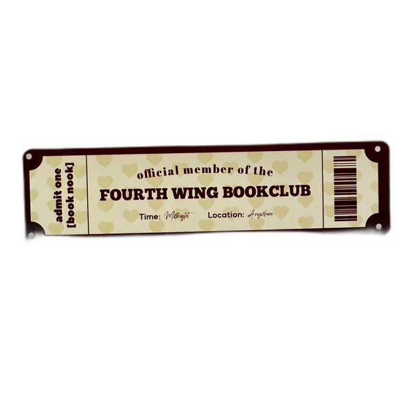 Звичайна закладка білетик - "FOURTH WING BOOKCLUB 3"