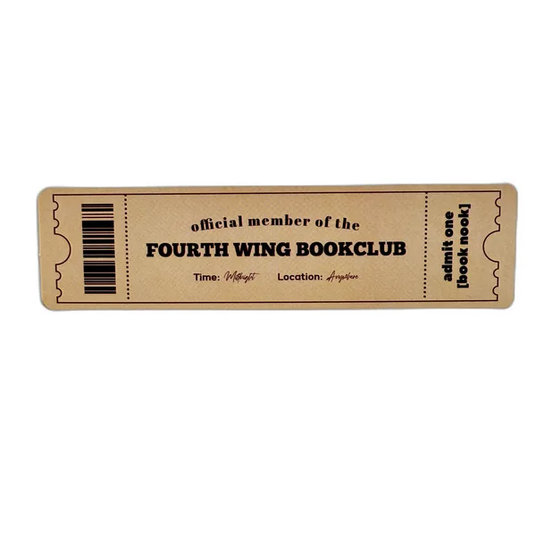Звичайна закладка білетик - "FOURTH WING BOOKCLUB"