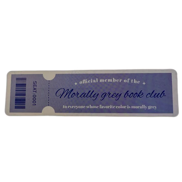 Звичайна закладка білетик - "Morally grey book club 2"