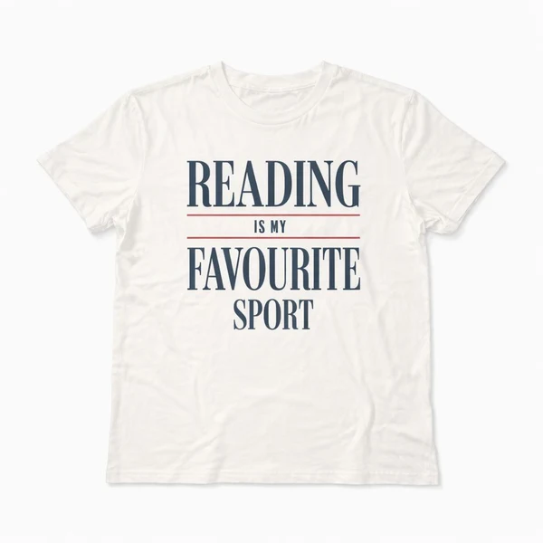 Футболка Reading Is My Favourite Sport - Білий / S-M