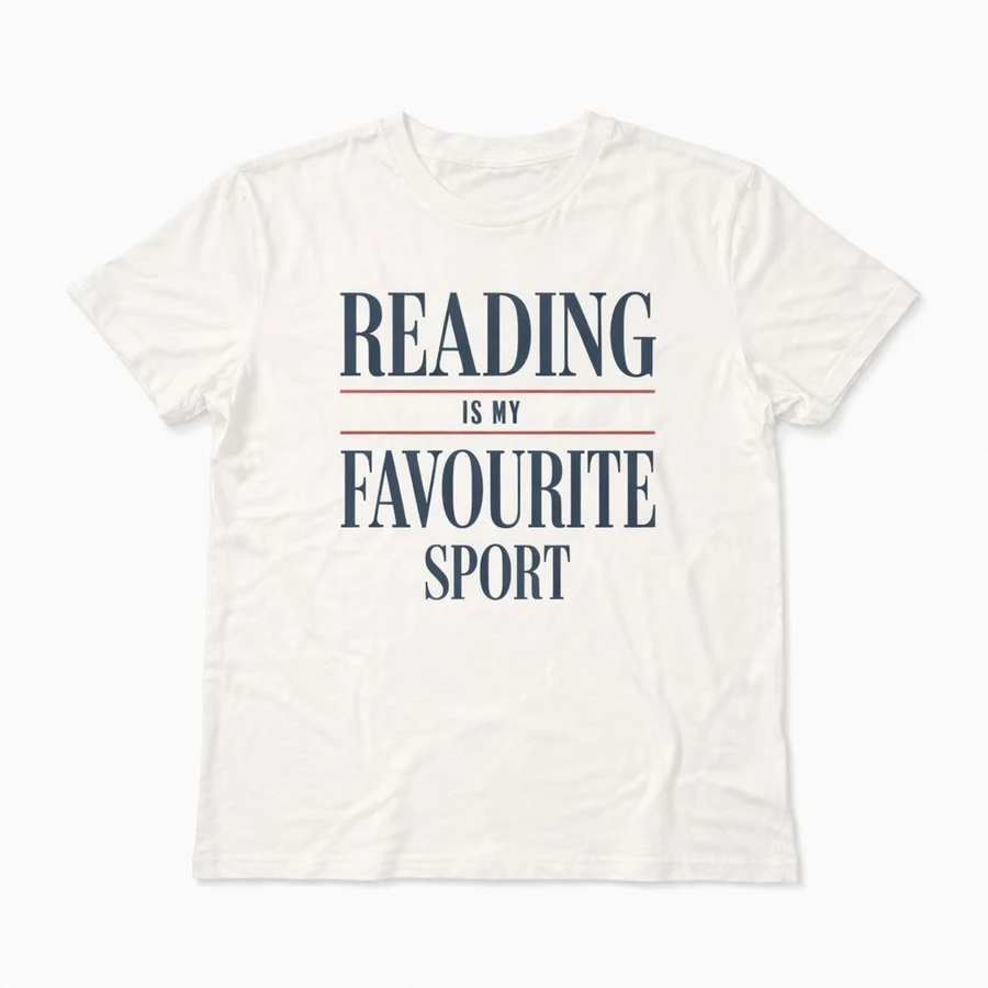 Футболка Reading Is My Favourite Sport - Білий / S-M