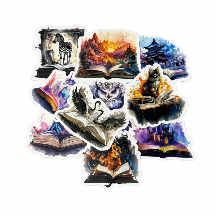 Наліпки Fantasy з книгами — казковий набір (10 шт.)
